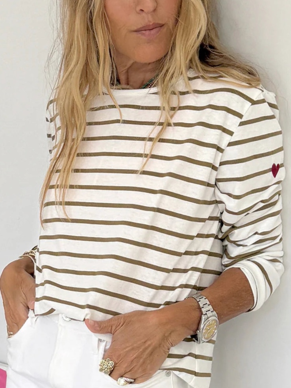 KR Long Sleeve Tee ~ White Camel